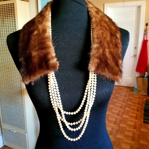 Vintage Accessories - VTG Mink Fur Detachable Handmade Collar